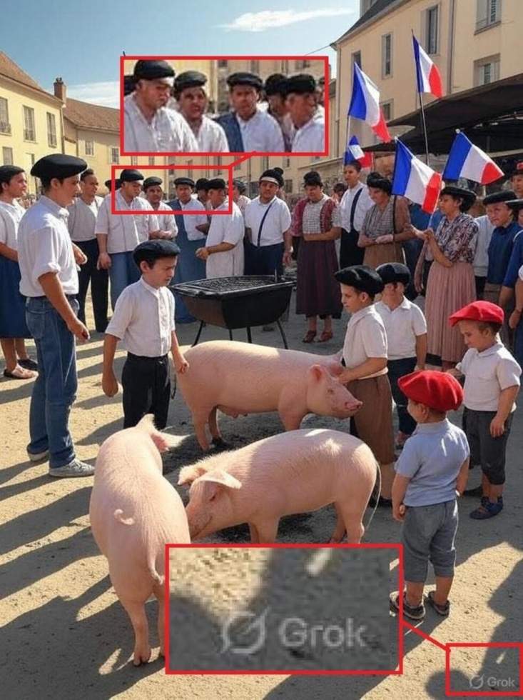 Ces images d’une "fête du cochon" traditionnelle en France sont générées par IA