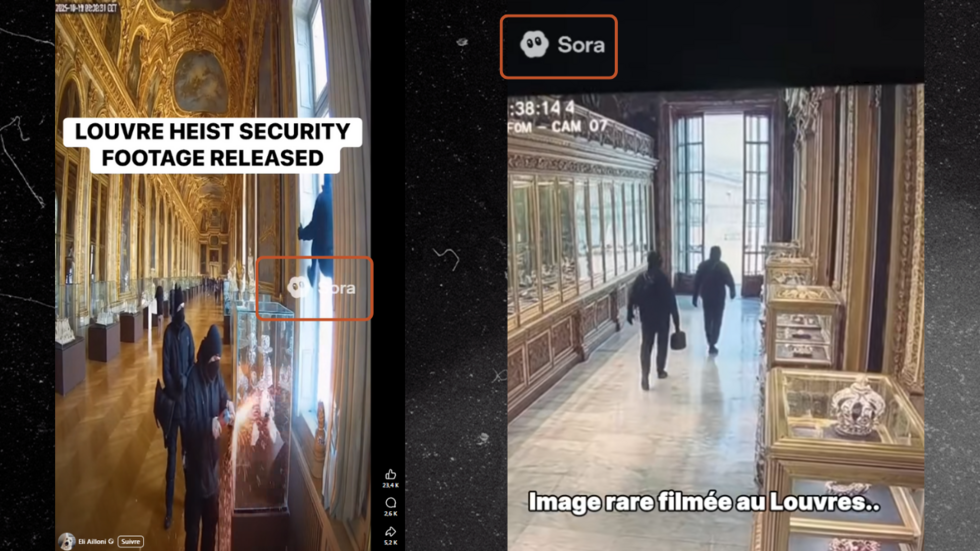 Vol au Louvre : en ligne, des fausses vidéos du cambriolage générées par IA Vol au Louvre : en ligne, des fausses vidéos du cambriolage générées par IA