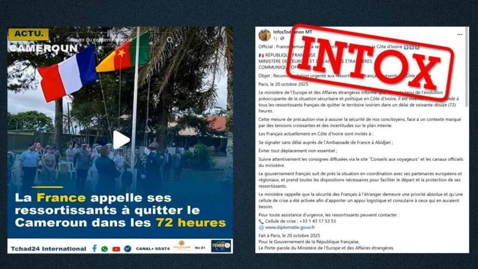 Non, la France n’appelle pas à l’évacuation de ses ressortissants en Côte d’Ivoire et au Cameroun Non, la France n’appelle pas à l’évacuation de ses ressortissants en Côte d’Ivoire et au Cameroun