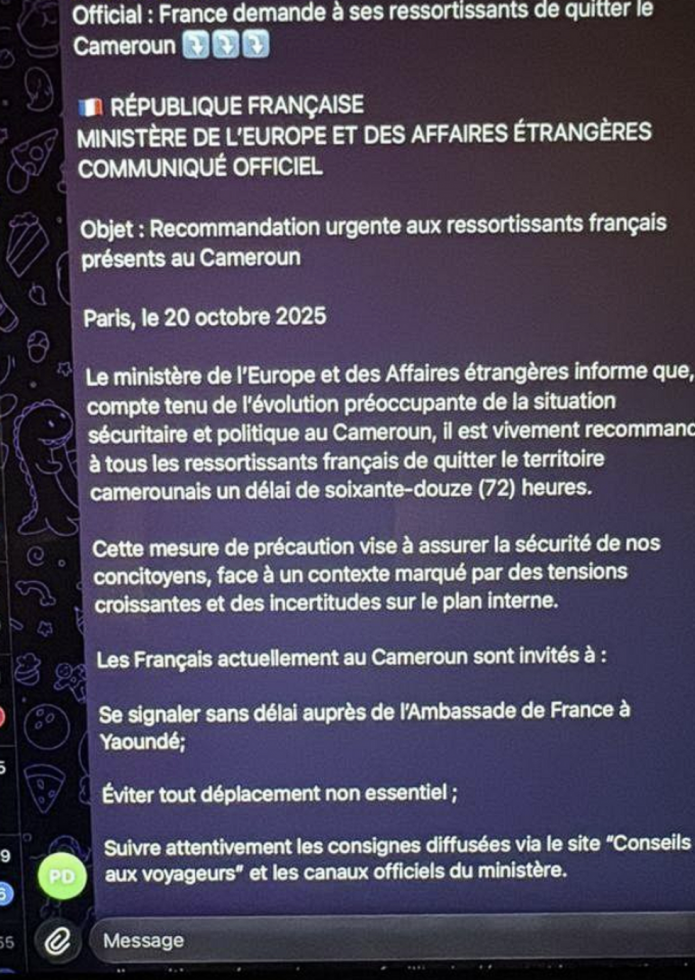 Non, la France n’appelle pas à l’évacuation de ses ressortissants en Côte d’Ivoire et au Cameroun Non, la France n’appelle pas à l’évacuation de ses ressortissants en Côte d’Ivoire et au Cameroun