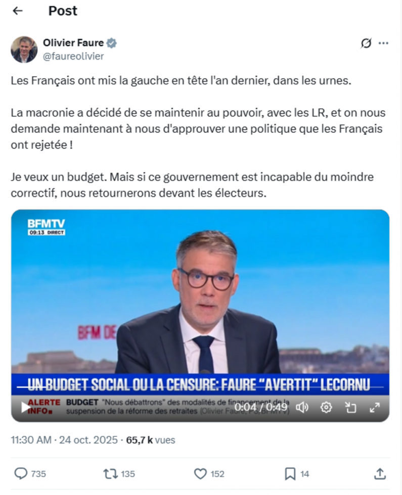 Budget : Sébastien Lecornu ouvre les débats dans l'hémicycle, après la promesse de censure du PS