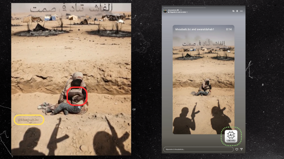 Soudan : une photo générée par IA d’une femme et de son enfant victimes des FSR devient virale Soudan : une photo générée par IA d’une femme et de son enfant victimes des FSR devient virale