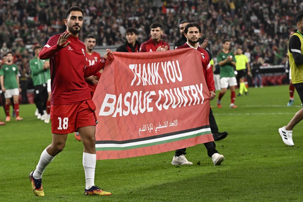 Football : un match amical Palestine - Pays basque pour la paix à Bilbao Football : un match amical Palestine - Pays basque pour la paix à Bilbao
