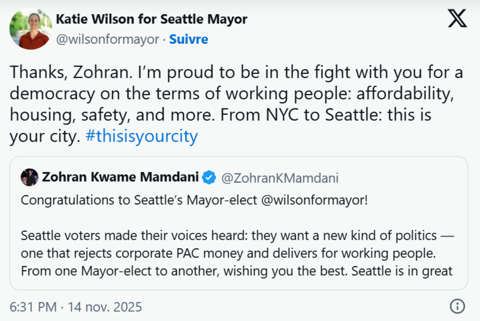 Après New York, l'aile gauche du Parti démocrate s'empare de Seattle avec Katie Wilson