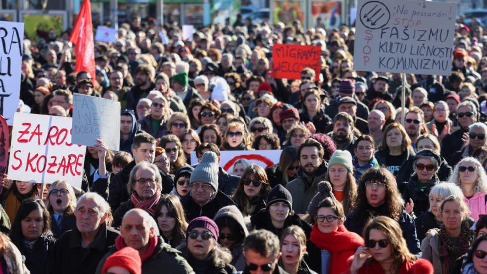 En Croatie, des milliers de manifestants marchent contre la montée de l'extrême droite