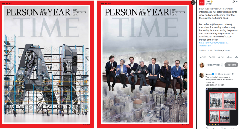 Le magazine Time a désigné les "architectes de l'IA" comme les personnalités de l'année Le magazine Time a désigné les "architectes de l'IA" comme les personnalités de l'année