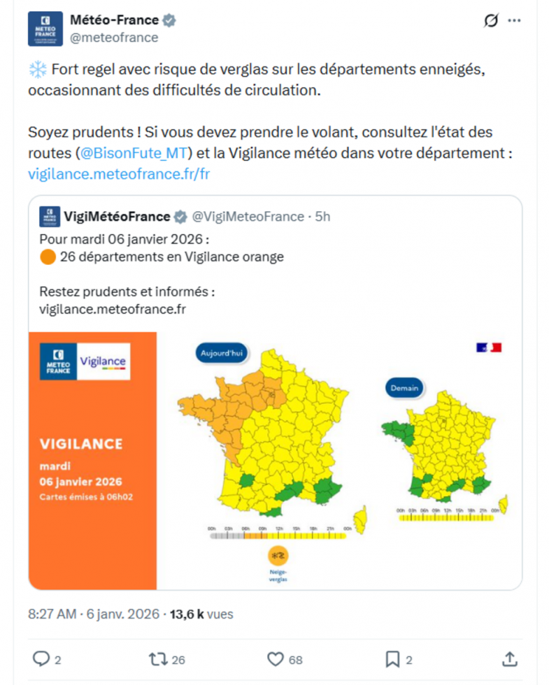 Chutes de neige et verglas : au moins cinq morts sur les routes en France