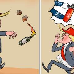 L'actu en dessin : Trump l'incendiaire appelle à l'aide pour éteindre le feu au Moyen-Orient