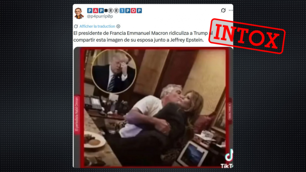 Non, Emmanuel Macron n'a pas partagé une (fausse) photo de Melania Trump avec Jeffrey Epstein