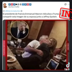 Non, Emmanuel Macron n'a pas partagé une (fausse) photo de Melania Trump avec Jeffrey Epstein