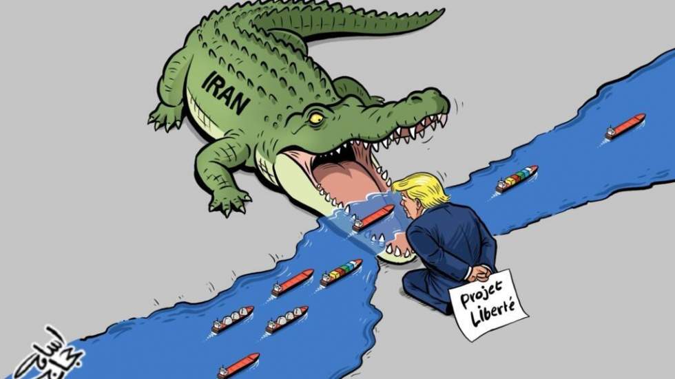 L'actu en dessin : dans le détroit d'Ormuz, le crocodile iranien fait plier le "Projet liberté"