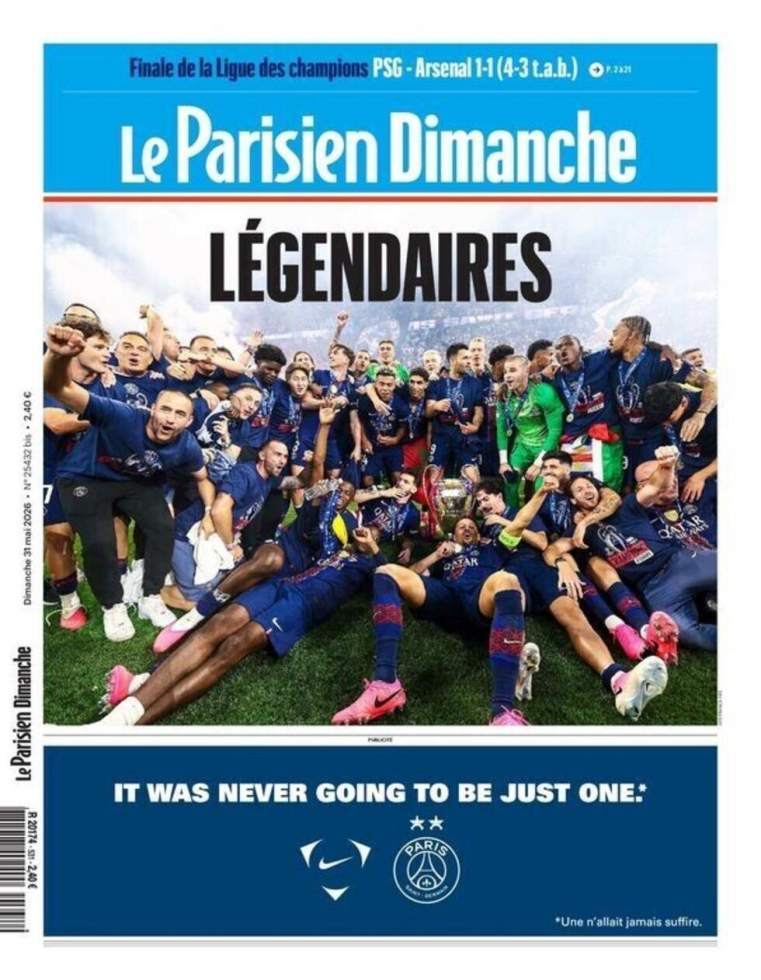 Encensés par la presse, les héros du PSG de retour à Paris pour fêter leur doublé européen Encensés par la presse, les héros du PSG de retour à Paris pour fêter leur doublé européen