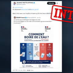 Le ministère de la Santé a-t-il publié un guide officiel expliquant "comment boire de l'eau" ?