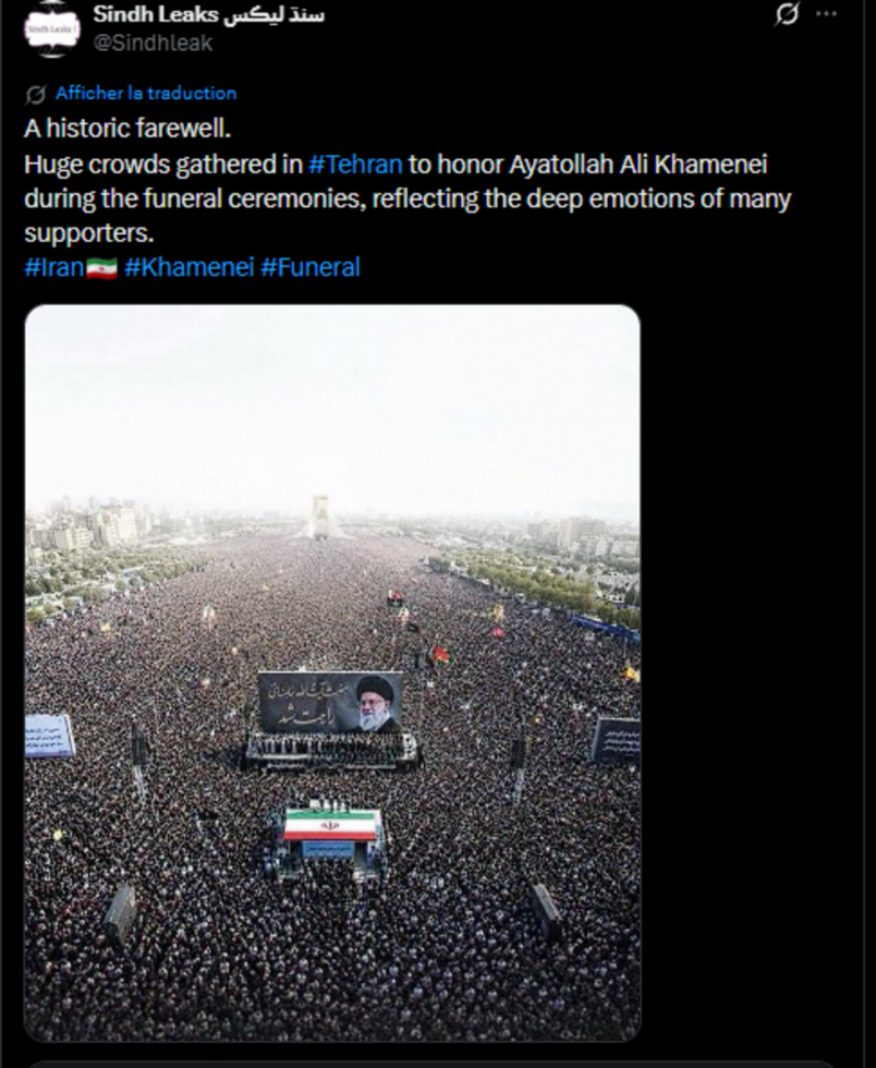 Obsèques de Khamenei : partisans du régime et opposition partagent des images créées par IA