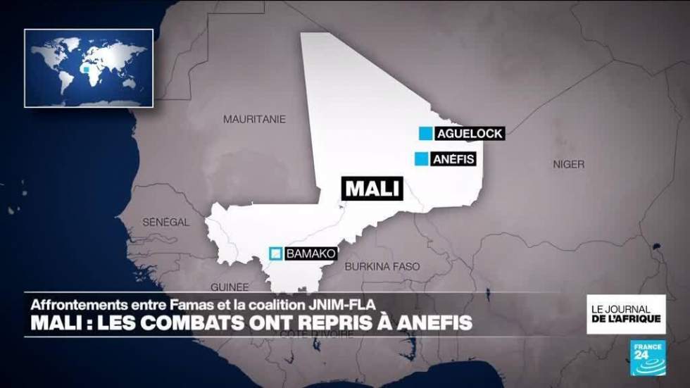 Des séparatistes maliens attaquent un convoi russe en route vers le camp retranché d'Anéfis Des séparatistes maliens attaquent un convoi russe en route vers le camp retranché d'Anéfis