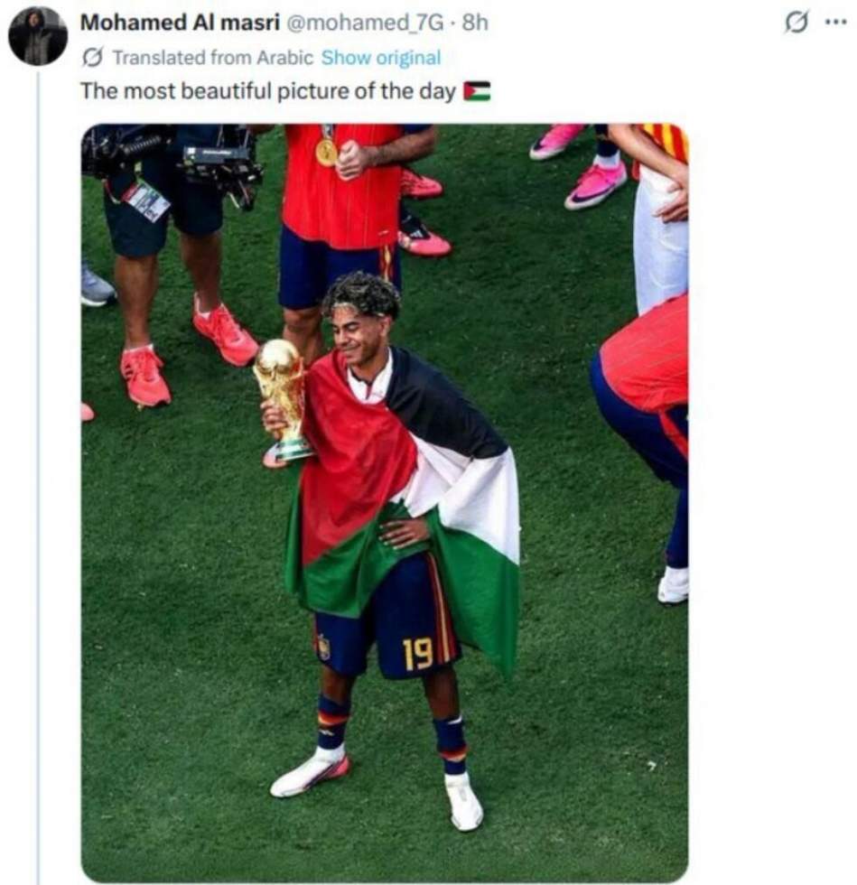 Mondial 2026 : de fausses images des joueurs espagnols arborant des drapeaux palestiniens Mondial 2026 : de fausses images des joueurs espagnols arborant des drapeaux palestiniens