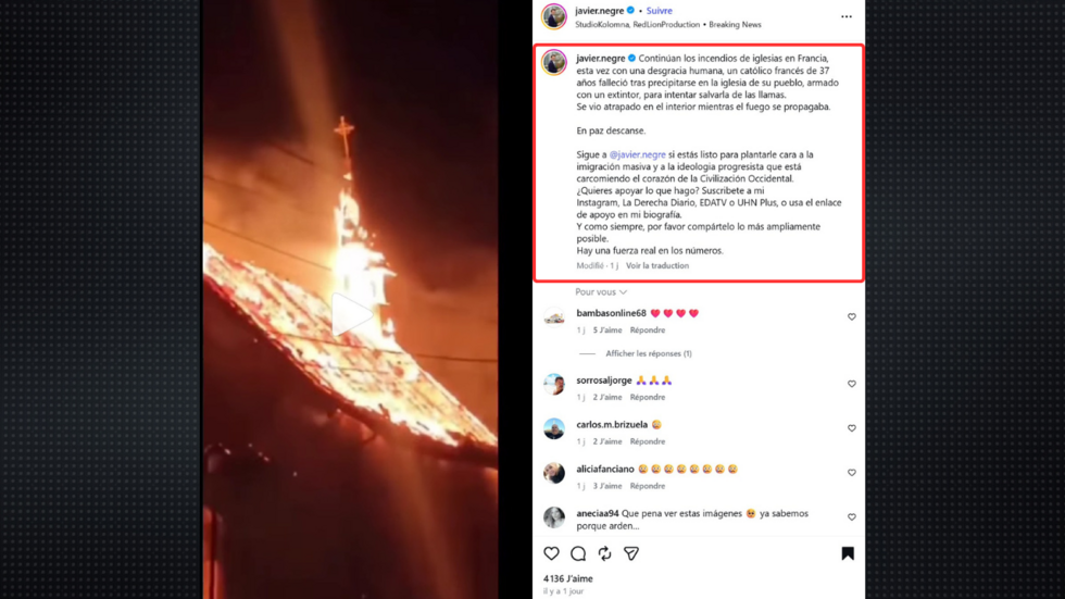 Un clocher en feu ? Rumeurs et intox autour de l'incendie d'une église désacralisée