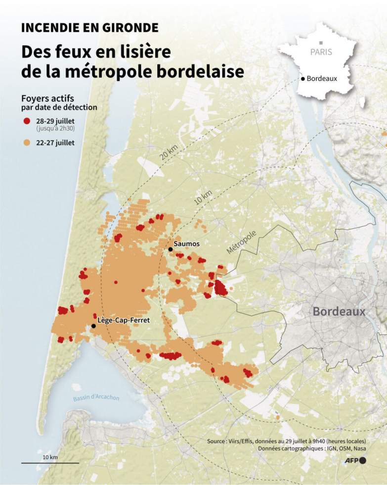 Le mégafeu de Gironde n'a "pas progressé", les autorités sont optimistes