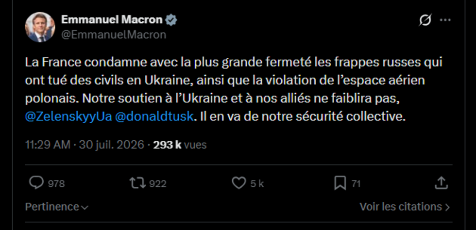 La Pologne accuse Moscou après la chute d'un missile sur son territoire La Pologne accuse Moscou après la chute d'un missile sur son territoire