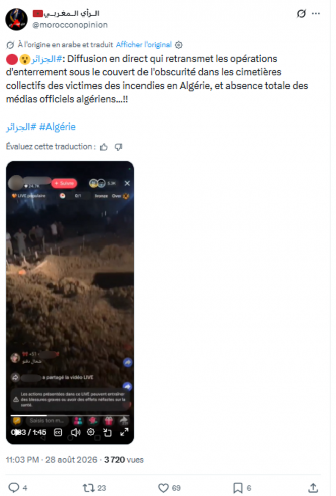 Algérie : un enterrement de masse, symbole du "mercredi noir" causé par les incendies