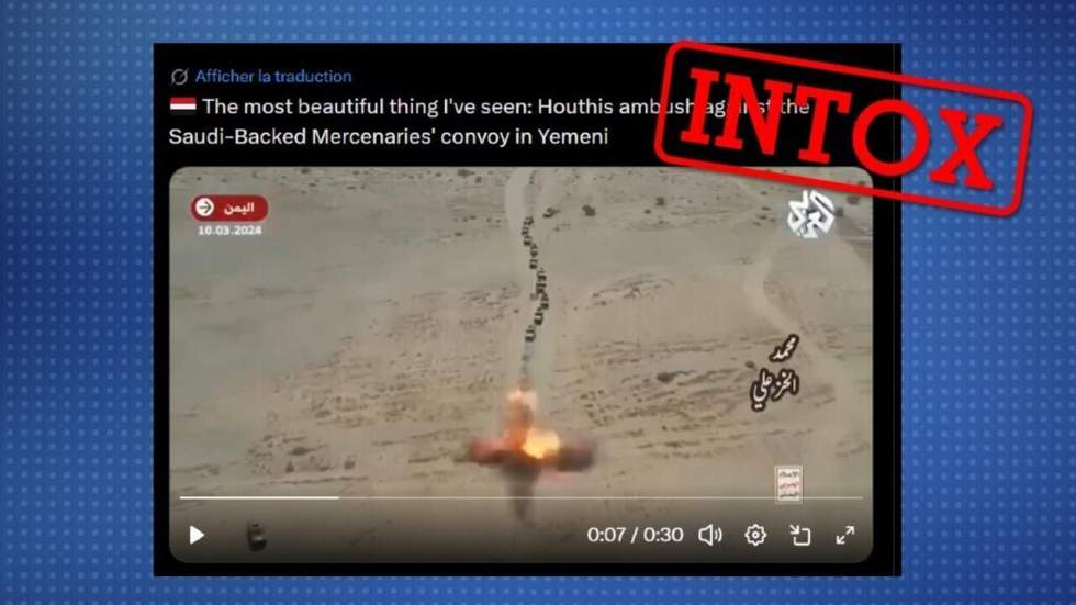 Cette vidéo ne montre pas une embuscade des rebelles houthis contre l'Arabie saoudite